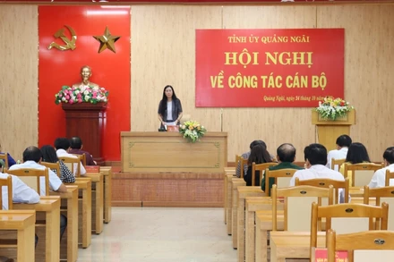 Bí thư Tỉnh ủy Quảng Ngãi Bùi Thị Quỳnh Vân chủ trì Hội nghị xem xét, kỷ luật đảng viên vi phạm. (Ảnh minh họa)