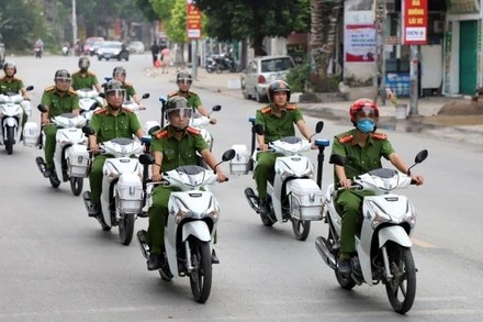 Các lực lượng tham gia diễu hành.