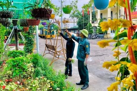 Công nhân, người lao động của Công ty Tuyển than Cửa Ông bài trí lại trụ sở khang trang trước thềm Xuân mới.