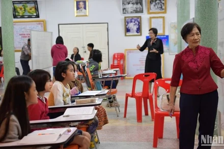 Một lớp học tiếng Việt ở chùa Khánh An, Udon Thani.