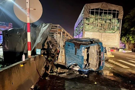 Hiện trường vụ tai nạn.