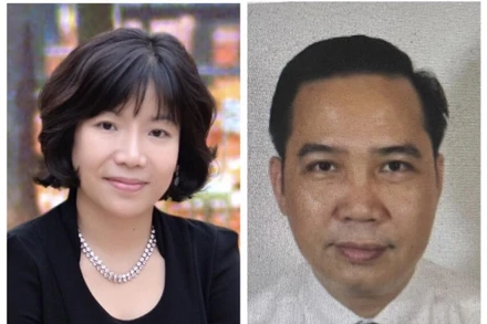 Các bị can (từ trái qua phải): Nguyễn Thị Thanh Nhàn; Trần Mạnh Hà.