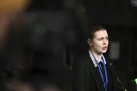 Bộ trưởng Quốc phòng Litva, bà Divile Sakaliene. (Nguồn: AP)