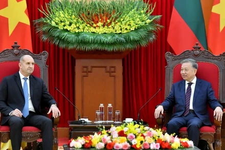 Tổng Bí thư Tô Lâm tiếp Tổng thống Cộng hòa Bulgaria Rumen Radev.