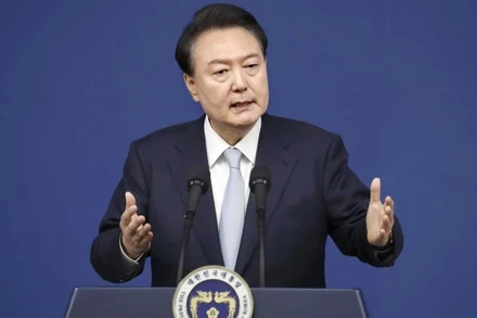 Tổng thống Hàn Quốc Yoon Suk Yeol. (Ảnh: Kyodo/TTXVN)