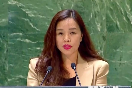 Tham tán Công sứ Lê Thị Minh Thoa, Phó Trưởng Phái đoàn đại diện thường trực Việt Nam tại Liên hợp quốc. (Ảnh: Thanh Tuấn/TTXVN)