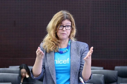 Bà Silvia Danailov, Trưởng Đại diện Quỹ Nhi đồng Liên Hợp Quốc (UNICEF) tại Việt Nam. (Ảnh: Trần Lê Lâm/TTXVN)