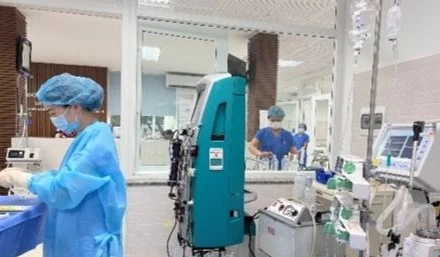 Các y, bác sĩ điều trị cho bệnh nhân mắc liên cầu lợn.