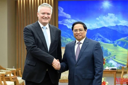 Chiều 18/10/2022, tại Hà Nội, Thủ tướng Phạm Minh Chính tiếp ông Mathias Cormann, Tổng Thư ký Tổ chức Hợp tác và Phát triển kinh tế (OECD). (Ảnh: TRẦN HẢI)