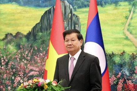 Tổng Bí thư, Chủ tịch nước Lào Thongloun Sisoulith. (Ảnh: TRỊNH DŨNG)