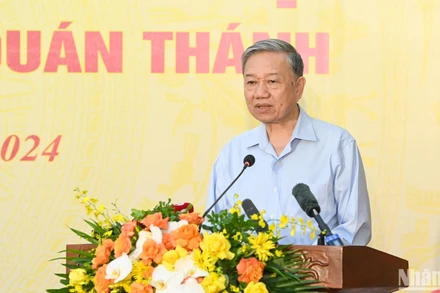 Tổng Bí thư Tô Lâm phát biểu tại Ngày hội Đại đoàn kết. (Ảnh: DUY LINH)