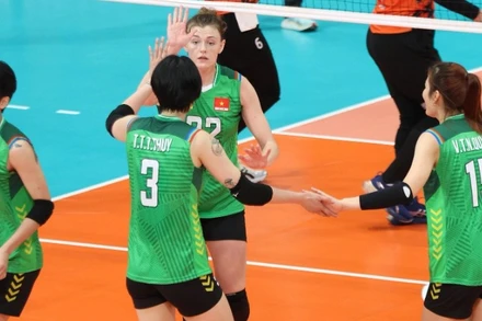 Các cô gái Bình Điền Long An giành chiến thắng kịch tính trước đại diện của Đài Loan (Trung Quốc). (Ảnh: VCA)