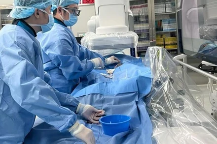 Một ca can thiệp đặt stent cấp cứu nhồi máu cơ tim.