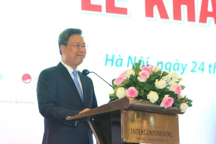 PGS, TS Nguyễn Hà Thanh, Viện trưởng Viện Huyết học-Truyền máu Trung ương phát biểu khai mạc hội nghị.