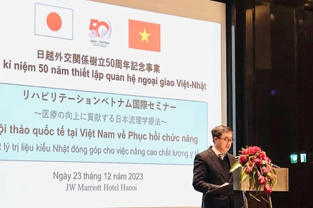 Giáo sư, Tiến sĩ Trần Văn Thuấn, Thứ trưởng Y tế phát biểu tại hội thảo.