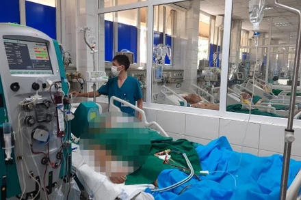 Bệnh nhân mắc sốt xuất huyết sốc nhiễm trùng được điều trị tích cực. 