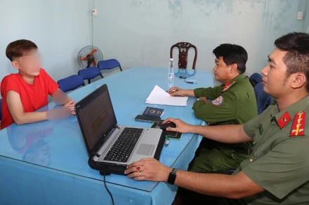 Đối tượng L.T.N, trước cơ quan điều tra.