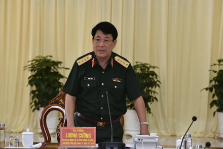 Đại tướng Lương Cường phát biểu chỉ đạo. 