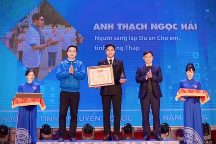 Thạch Ngọc Hải - Người sáng lập "Dự án Cho em", nhận giải thưởng Tình nguyện quốc gia năm 2024. (Ảnh: NVCC)