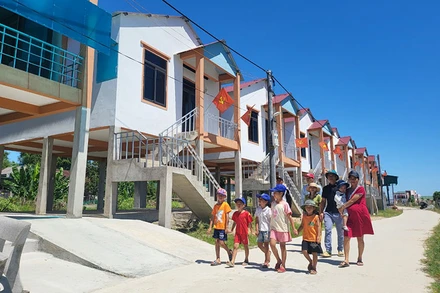 Khu tái định cư của người dân vạn chài thôn Tiền Phong, xã Quang Vĩnh, huyện Đức Thọ, tỉnh Hà Tĩnh.