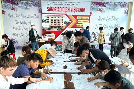 Người lao động Quảng Bình tìm hiểu cơ hội lao động ở Hàn Quốc tại Trung tâm Dịch vụ việc làm tỉnh.