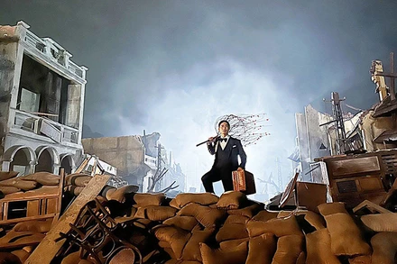 Một cảnh trong phim Đào, phở và piano của đạo diễn Phi Tiến Sơn. (Ảnh ĐOÀN PHIM CUNG CẤP)