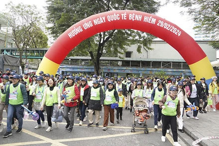"Đi bộ vì bệnh hiếm" là hoạt động nổi bật hưởng ứng Ngày Quốc tế bệnh hiếm (29/2). (Ảnh TRẦN VIỆT)