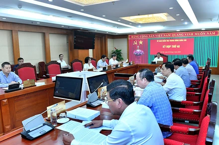 Quang cảnh Kỳ họp thứ 40 của Ủy ban Kiểm tra Trung ương Đảng. (Ảnh ĐĂNG KHOA) 