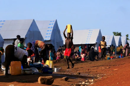 Trại tị nạn Palabek ở quận Lamwo, Uganda. Ảnh: Reuters.