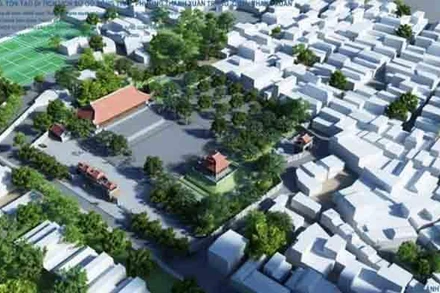 Phối cảnh di tích Gò Đống Thây sau khi được tu bổ, tôn tạo.