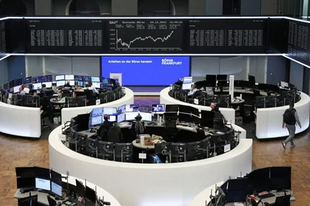 Sàn giao dịch chứng khoán ở Frankfurt, Đức. (Nguồn: Reuters)