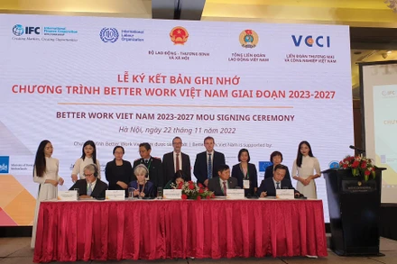 Lễ ký Bản ghi nhớ và Họp khởi động chiến lược cấp cao Chương trình Better Work giai đoạn 2023-2027.