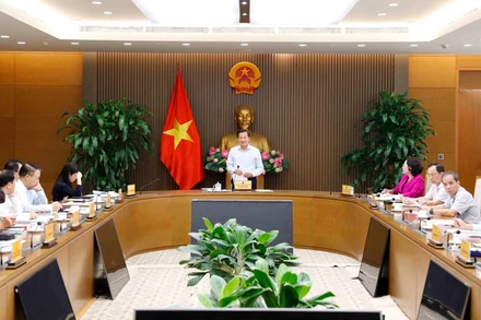 Phó Thủ tướng Lê Minh Khái chủ trì cuộc họp. (Ảnh: VGP)