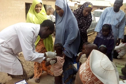 Tiêm chủng vaccine CSM cho trẻ nhỏ ở Sokoto, Nigeria. Ảnh: WHO