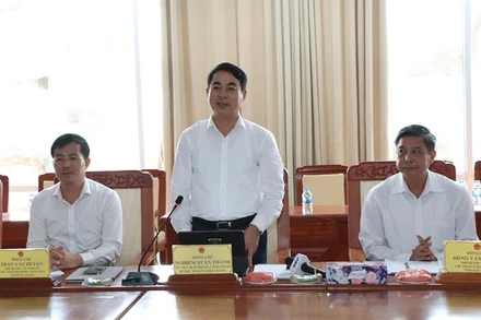 Bí thư Tỉnh ủy Hậu Giang Nghiêm Xuân Thành phát biểu tại buổi làm việc.