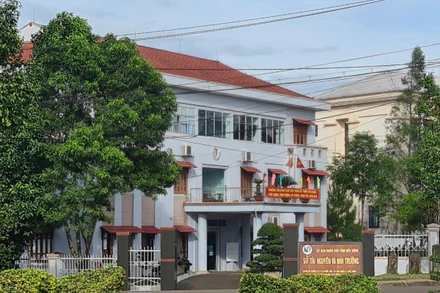 Sở Tài nguyên và Môi trường tỉnh Đắk Nông, nơi làm việc của Lương Ngọc Thành, đối tượng cầm đầu điều hành đường dây cá độ bóng đá vừa bị bắt.