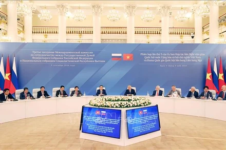 Phiên họp lần thứ ba Ủy ban Hợp tác liên Nghị viện Việt Nam - LB Nga. (Ảnh: TTXVN)