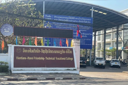 Trường Cao đẳng kỹ thuật nghề hữu nghị Vientiane-Hà Nội, một trong những cơ sở đào tạo nghề tại thủ đô Vientiane, Lào. Ảnh: Hải Tiến.