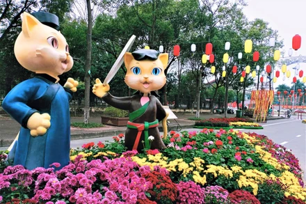 Một góc đường hoa Xuân.