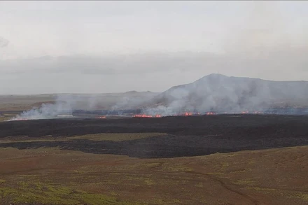 Núi lửa Sundhnukur phun trào. Ảnh: Tân Hoa xã