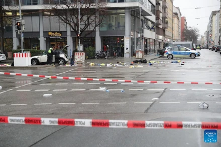 Hiện trường vụ lao xe. Ảnh: Tân Hoa xã