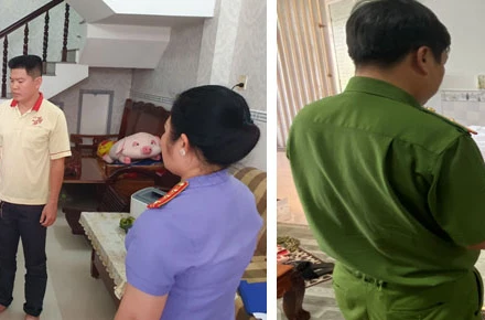 Công an thành phố Cần Thơ tống đạt quyết định khởi tố, bắt giam đối tượng Châu Văn Ý và Nguyễn Sỹ Hùng.