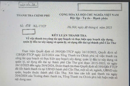 Kết luận của Thanh tra Chính phủ.