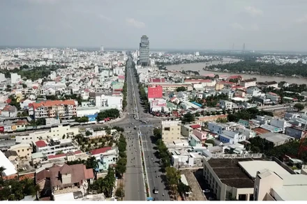 Nội ô thành phố Cần Thơ nhìn từ trên cao.