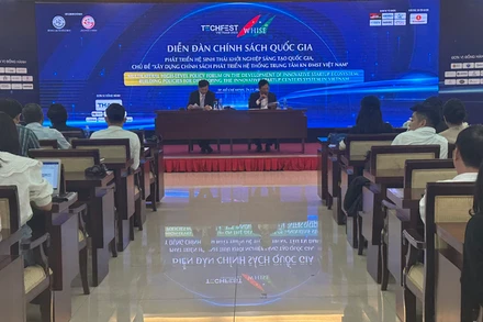 Quang cảnh Diễn đàn chính sách quốc gia phát triển hệ sinh thái khởi nghiệp đổi mới sáng tạo quốc gia.