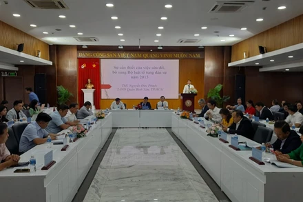 Quang cảnh hội thảo “Góp ý sửa đổi, bổ sung Bộ luật Tố tụng Dân sự năm 2015 từ yêu cầu của thực tiễn xét xử”.