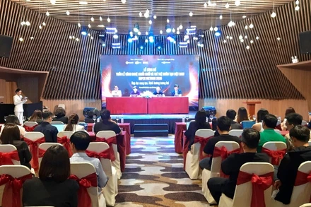 Quang cảnh Lễ công bố Tuần lễ Công nghệ chuỗi khối và trí tuệ nhân tạo Việt Nam 2025 - Super Vietnam 2025.