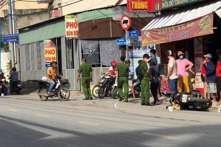 Hiện trường vụ tai nạn giao thông.