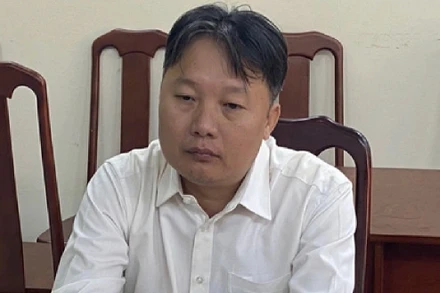 Bị can Vũ Xuân Đồng tại cơ quan Công an. (Ảnh: Công an cung cấp)