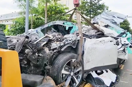 Hiện trường vụ tai nạn.